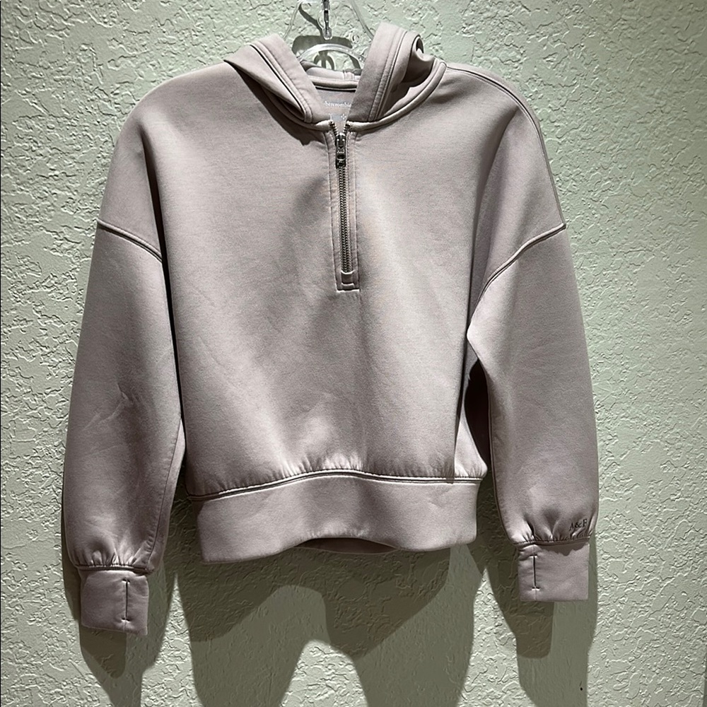 Abercrombie Kids Gray Hooded Jacket with Ribbed Cuffs